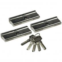 ChiliTec Schließzylinder-Set 3x 80mm (40+40mm) Profil-Zylinder, 5 Sicherheits-Schlüssel