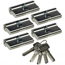 ChiliTec Schließzylinder-Set 5x 60mm (30+30mm) Profil-Zylinder, 5 Sicherheits-Schlüssel