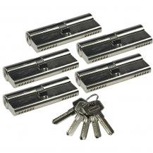ChiliTec Schließzylinder-Set 5x 80mm (40+40mm) Profil-Zylinder, 5 Sicherheits-Schlüssel