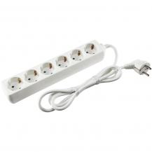 ChiliTec Schutzkontakt-Steckdosenleiste 6-fach 3500W, 1,4m Kabel, weiß