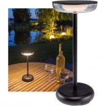 ChiliTec LED Akku-Tischleuchte "Foco Luz" 2900K, IP44, dimmbar, 26cm, matt schwarz