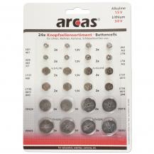Areas Knopfzellen-Sortiment 24 teilig 8 versch. AG + 4 versch. CR-Knopfzellen