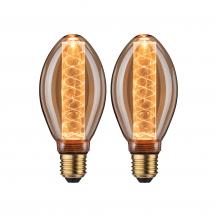 Paulmann 5072 Bundle 2xLED Lampen Inner Glow spiral 4W wie 25W E27 gold 1800K extra warmweißes Licht