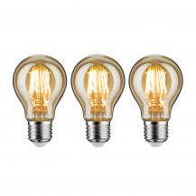 Paulmann 5074 Bundle 3xLED Filament Lampen E27 6,5W wie 50W gold 2500K extra warmweißes Licht