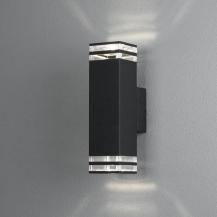 Konstsmide 408-750 Antares Wandleuchte schwarz lackiertes Aluminium, klares Acrylglas
