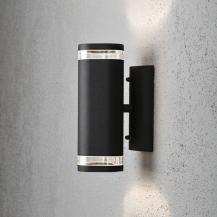 Konstsmide 7512-750 Modena Wandleuchte schwarz lackiertes Aluminium, klares Acrylglas, Reflektor