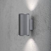 Konstsmide 7514-300 Siracusa Wandleuchte grau lackiertes Aluminium, klares Glas, Reflektor