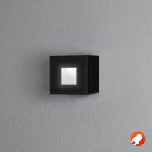 Konstsmide 7864-750 Chieri Wand- und Treppenabsatzleuchte schwarz lackiertes Aluminium, opales Glas