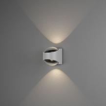 Wandleuchte BITONTO aus Aluminium & Glas in Weiß mit High Power LED IP54 von Konstsmide