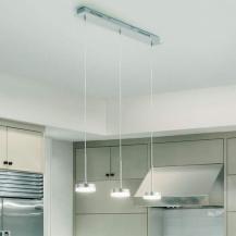 Dunk 3-flammige dimmbare LED Pendelleuchte Aluminium gebuerstet Fabas Luce