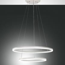 Giotto Pendelleuchte in Weiss aus zwei leitungsstarken LED-Ringen von Fabas Luce