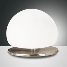 Morgana Zeitlose LED Tischleuchte dimmbar Nickel satiniert von Fabas Luce