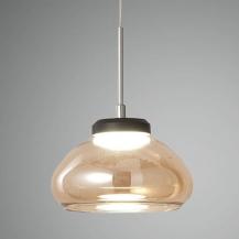 Arabella 1-flammige LED-Pendelleuchte aus mundgeblasenem Glas in Amber Fabas Luce