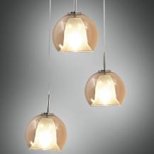 Bretagna 3-flammige Pendelleuchte in Amber aus Borsilikatglas italienisches Design von Fabas Luce