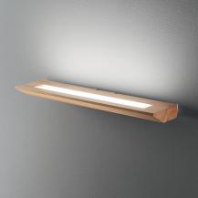 Linus Eichenholz LED Wandleuchte dimmbar 40cm auch als beleuchtetes Wandregal nutzbar von Fabas Luce