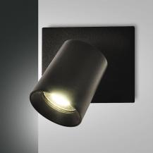Modo Dimmbarer Wand-Spot mit hochwertiger Oberfläche in Schwarz von Fabas Luce