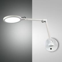 Schwenkbare LED Wandleuchte & Schreitischlampe in Weiß von Fabas Luce