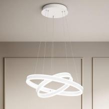 Palau LED-Pendelleuchte in Doppel-Ringform in Weiß up&downlight dimmbar Ø40+60cm von Fabas Luce