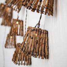 CARINA 10 x Kokosnuß Schirmchen Girlande Lichterkette 3,3 Meter warmweißes Licht für Innen & Außen IP44 New Garden