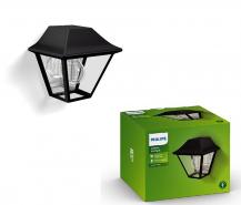 Philips myGarden Aussen Wandlaterne Alpenlicht Chiemsee in schwarz aus Metall mit klarem Glas