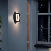 Philips myGarden Elegante runde LED Aussenwandleuchte Actea Schwarz