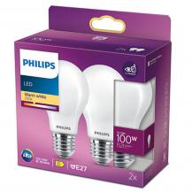 2-er Set PHILIPS E27 LED Lampe leistungsstark 13W wie 100W warmweisses blendfreies Licht