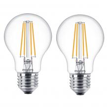 2-er PHILIPS E27 Klare LED Lampe Filament Birnenform 7W wie 60W warmes Licht für Wohnräume