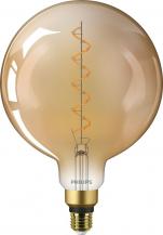 Philips E27 Filament LED Globe Kugel Lampe im vintage Design 4,5W wie 28W 1800K extra warmweißes Licht - Bernstein/Gold