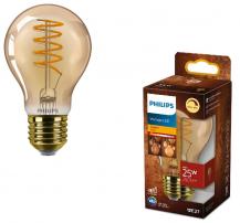 Philips E27 LED Filament LED Lampe im vintage Design dimmbar 4W wie 25W 1800K extra warmweißes Licht - Bernstein/Gold