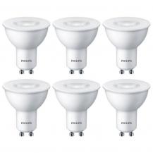 6er Pack Philips GU10 LED Strahler 36°-Ausstrahlwinkel 4.7W wie 50W warmweisse Akzentbeleuchtung aus Kunststoff