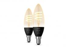 2er Philips Hue White E14 Filament Lampe Kerzenform dimmbar 4,4W - Von warmweißem bis hin zu kühlem Tageslicht