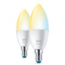 2er Pack WIZ E14 Smarte LED Kerzenlampe Tunable White 4,9W wie 40W WLAN/ Wi-Fi