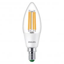 Besonders effiziente PHILIPS E14 LED Filament Lampe in Kerzenform 2,3W wie 40W warmweißes Licht 2700K - Beste Energie Effizienz Klasse