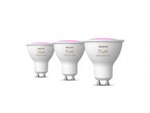 3er Pack Philips Hue White & Color Ambiance GU10 LED Reflektoren 4,2W wie 35W dimmbar Bluetooth- und ZigBee-Steuerung RGBW