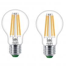 2er Pack PHILIPS Classic E27 Ultra Efficientes LED Leuchtmittel 4W wie 60W warmweißes Licht in trendiger Filamentoptik 2700K