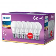 Sparset 6er PHILIPS E27 LED Lampe wie 75W warmweißes blendfreies Licht - Sale - Nur begrenzter Bestand verfügbar