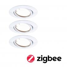 Paulmann 92463 LED Einbauleuchte Smart Home Zigbee Base Coin Basisset schwenkbar rund 90mm 20° dimmbar 3000K Weiß