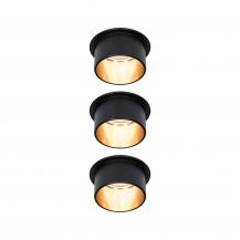 3er Set Einbauleuchten Paulmann 93379  Gil Coin 3StepDim starr LED 3x6W 2700K 230V schwarz matt/gold Alu