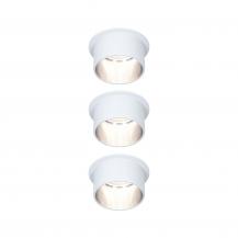 3 dimmbare LED Einbaulampen Paulmann 93385 Gil Coin 3Step-Dim 3x6W 2700K 230V weiß matt/eisen Alu
