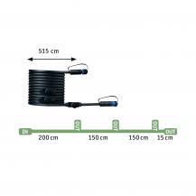 Paulmann 94596 Plug & Shine 5 Meter Kabel IP68 2x1,5qmm Schwarz