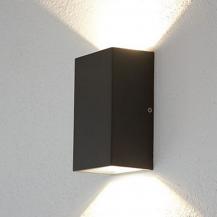 EVN LED Rechteckige 2-flammige up&down Außenwandleuche anthrazit IP54 warmweißes Licht