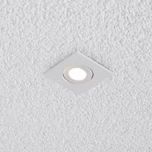 EVN P-LED Decken-Einbaustrahler mit warmweißem Licht feuchtraumgeeignet quad. schwenkbar weiß IP44 3W 3000K EinbauØ50