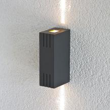 EVN außergewöhnliche Wandleuchte 2-flg  anthrazit IP54 warmweiße schmale Lichtkegel