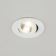 EVN LED Decken-Einbaustrahler mit warmweißem Licht rund schwenkbar weiß IP20 6W 2700K 575lm 90Ra EinbauØ68