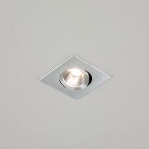 Aktion: Nur noch angezeigter Bestand verfügbar - EVN P-LED Deckeneinbau quad. schwenkbar alu pol. IP20 350mA 6W 3000K 620lm 90Ra EinbauØ68