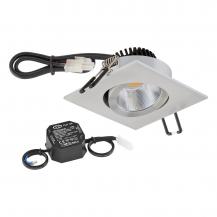 EVN P-LED Decken-Einbaustrahler mit universalweißem Licht dimmbar quad. schwenkbar alu pol. (STL) IP20 6W 4000K 90Ra EinbauØ68