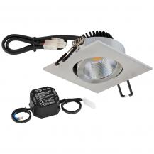 EVN P-LED Decken-Einbaustrahler mit universalweißem Licht dimmbar quad. schwenkbar alu pol. (STL) IP20 8.4W 4000K 90Ra EinbauØ68