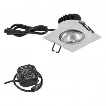 EVN P-LED Decken-Einbaustrahler mit warmweißem Licht quad. schwenkbar chrom matt IP65 8.4W 3000K 90Ra EinbauØ68 dimmbar feuchtraumgeeignet