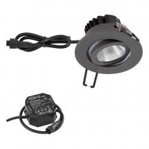 EVN P-LED Decken-Einbauleuchte mit warmweißem Licht dimmbar rund schwenkbar anthrazit (V4A) IP65 6W 3000K 620lm 90Ra EinbauØ68