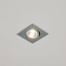 EVN P-LED Decken-Einbaustrahler mit warmweißem Licht dimmbar quad. schwenkbar chrom matt IP20 6W 3000K EinbauØ68